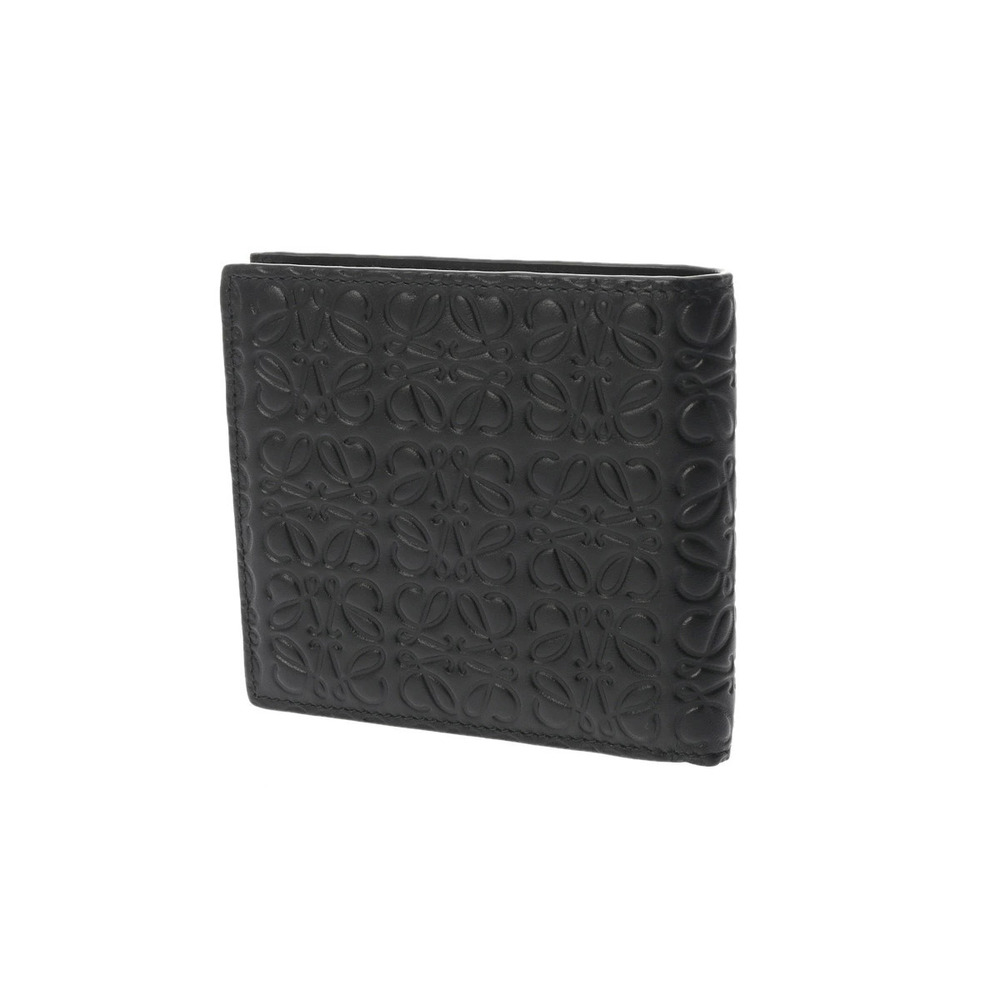 Loewe leather bi wallet embossed fold black